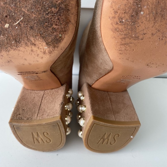 Stuart Weitzman Pearl Bacari Tan Suede Bootie Size 8 - Picture 4 of 14